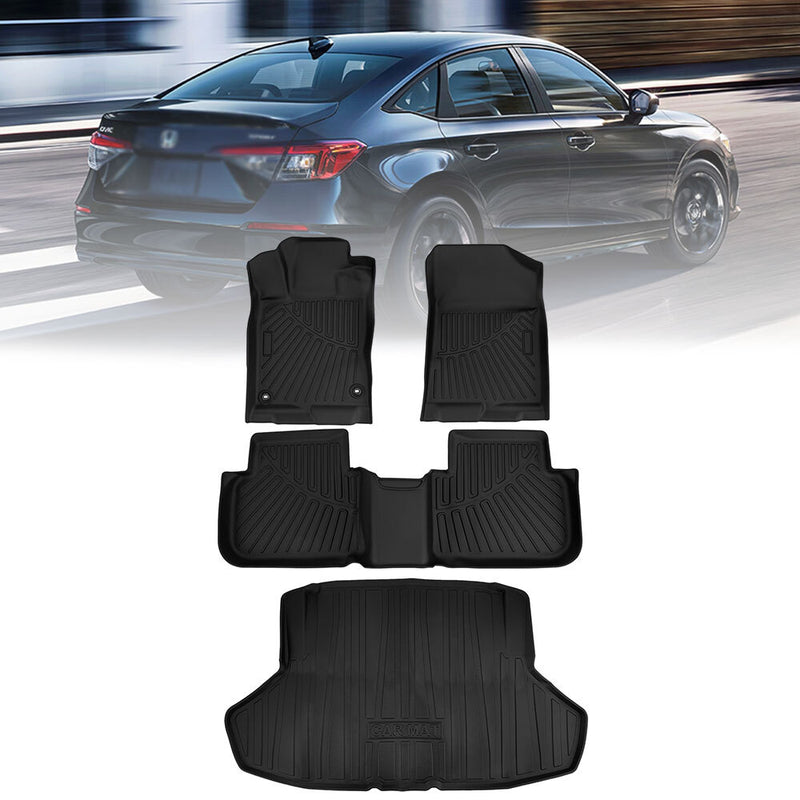 All Weather Floor Mats & Cargo Liner for Honda Civic Sedan 2022-2025 TPE
