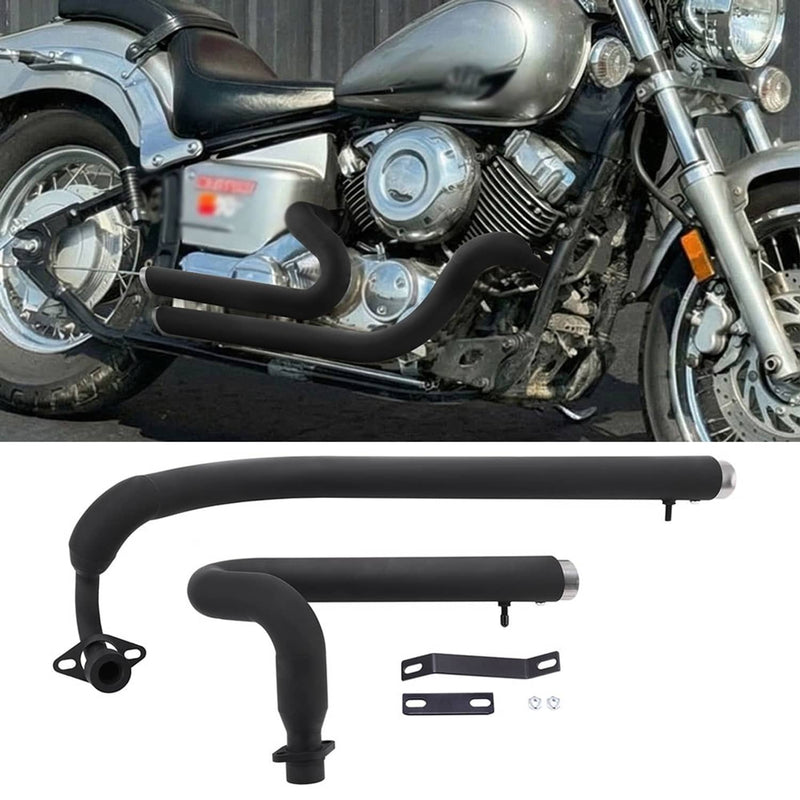 Shortshots Staggered Exhaust Pipes for Yamaha V Star 650 XVS650 Dragstar