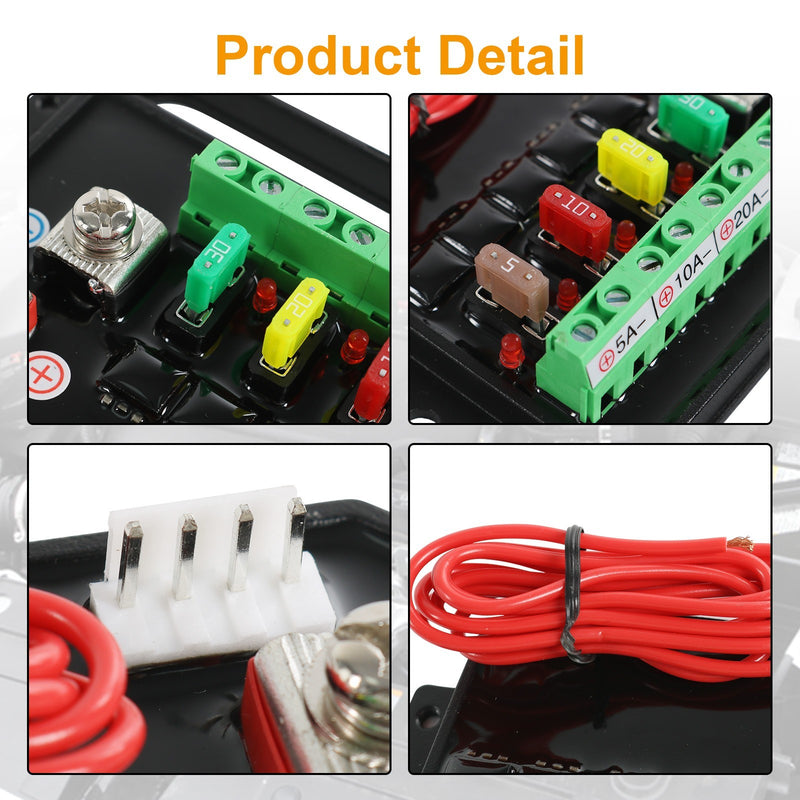 4 Gang ON/OFF Switch Panel Circuit Control Box for Marine Boat Car 12V LED Light