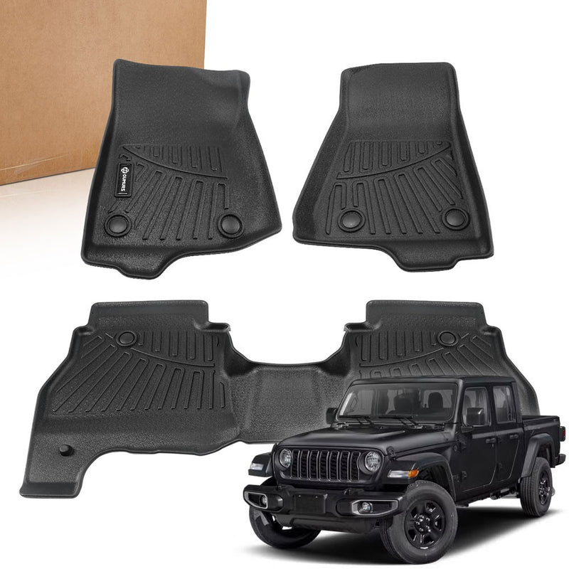 3Pcs Floor Mats for Jeep Gladiator 2020-2025 Floor Liner 3D Model Front Rear