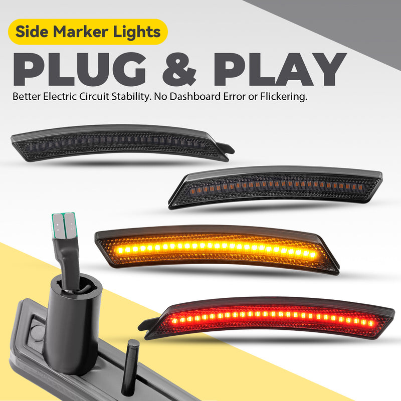 Front Rear Full LED Fender Side Marker Lights for Mini Cooper R55 R56 R57 07-16