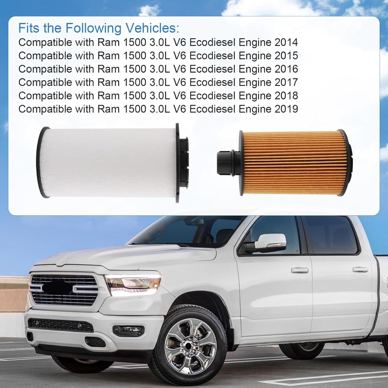 68235275AA Fuel Filter Oil Filter for Ram 1500 3.0L V6 Ecodiesel Engine 14-19