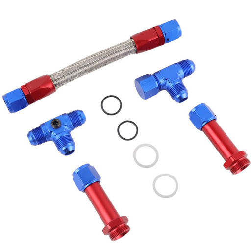 DURAFORCE 8AN Braided Dual Feed Carb Fuel Line Fitting for Holley 4150 Carburetor AN8