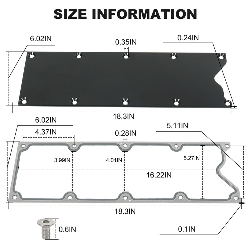 LS Gen 3 Valley Pan Cover Plate with Gasket for LSX LS1 LM7 LR4 LQ4 LS6 L59