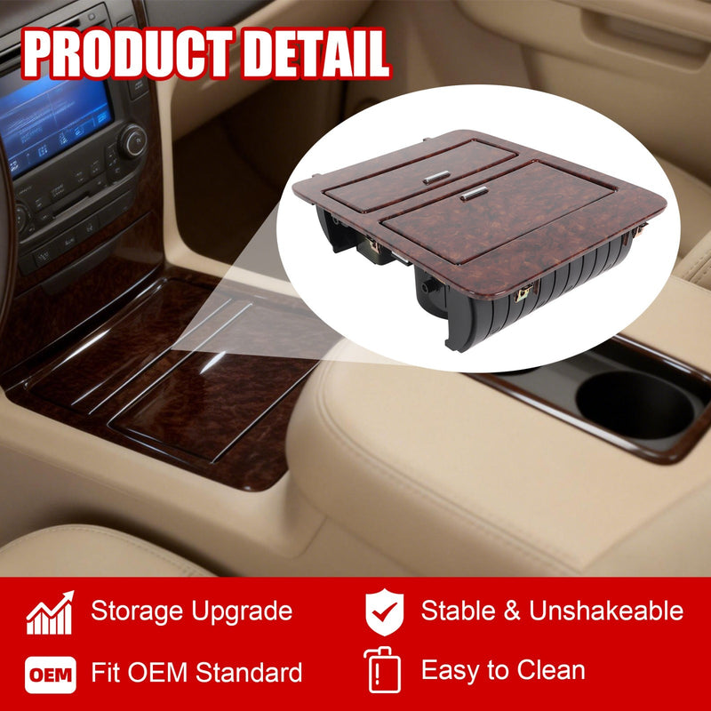 23164631 Woodgrain Console Cup Holder Storage for Chevy GMC Yukon Sierra