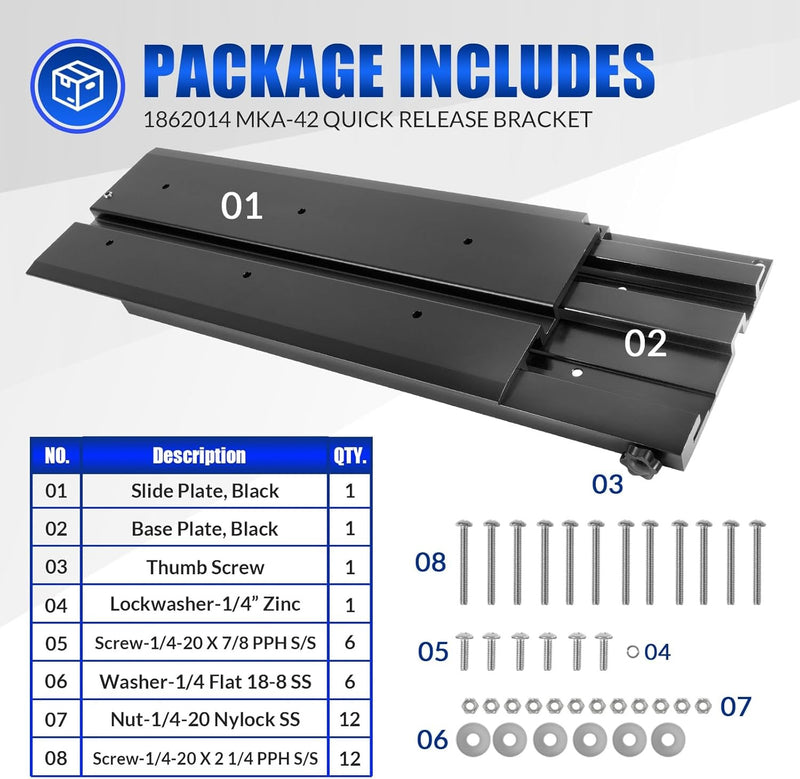 1862014 MKA-42 Quick Release Bracket for Minn Kota Ultrex Fortrex Maxxum Edge