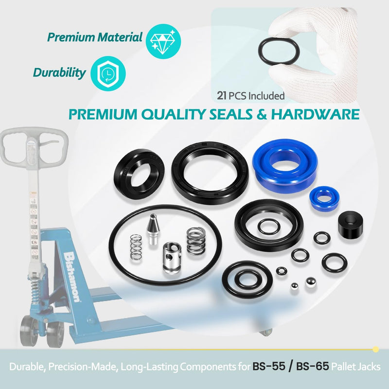 BI 52103704-SUPER Seal Repair Kit for Bishamon BS-55 BS-65 Manual Pallet Jack