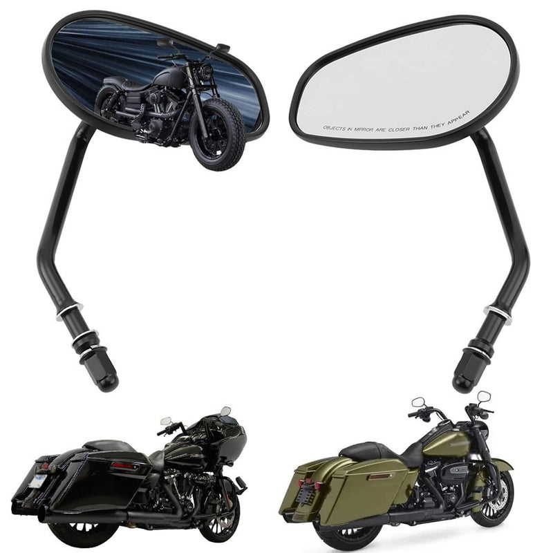 Long Stem Teardrop Rearview Mirrors for Harley Touring Sportster Softail Dyna