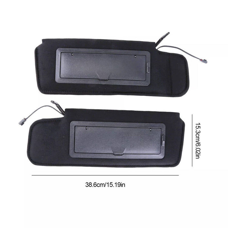 2Pcs Sun Visors with Vanity Mirror LED Light for Chevy Corvette C4 1984-1996 5.7