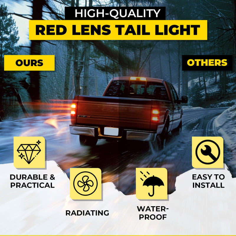 Red Lens Tail Light Set for Ford F-150 2004-2008 Driver Passenger Side