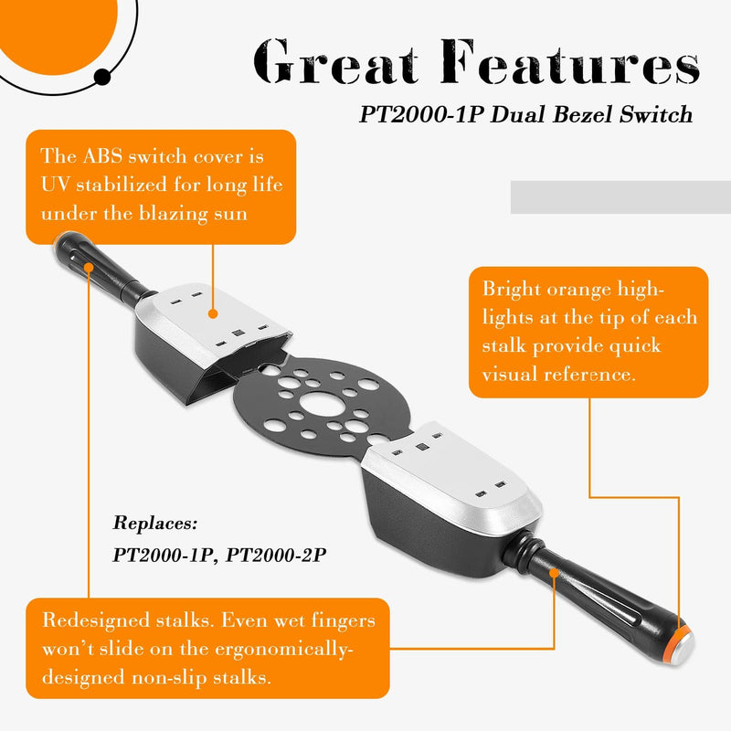 PT2000-1P Bezel Control Switch Dua Blinker Trim Jack Plate for Seastar Hydraulic