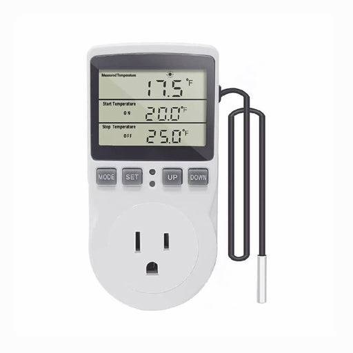 DURAFORCE Temperature Controller Heating Cooling with Probe Digital Thermostat Outlet Plug