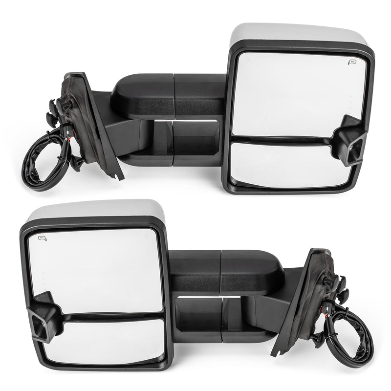 Tow Mirrors for 2014-2018 Silverado Sierra 1500 Chrome Heated LED Signal