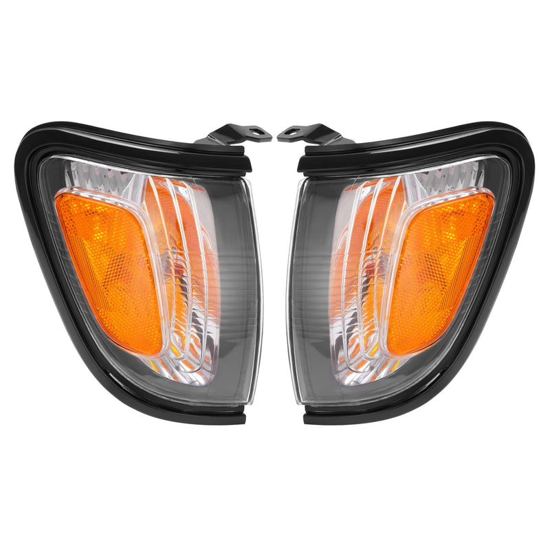 DURAFORCE White Headlights & Black Corner Light for Toyota Tacoma 2001 2002 2003 2004 4Pcs