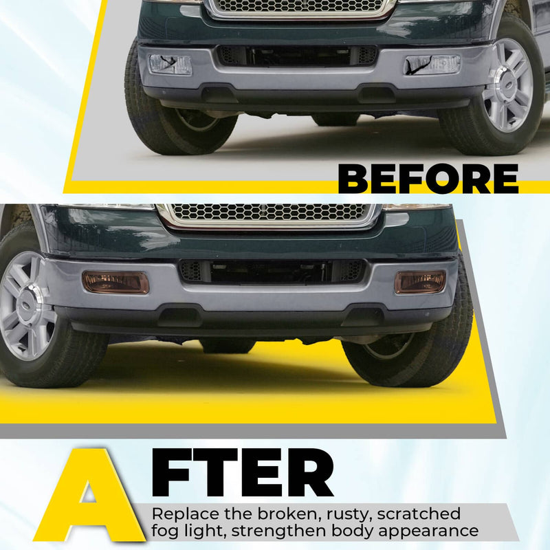 DURAFORCE Bumper Fog Light With Bulb for Ford F150 2004-2005 2006 Lincoln Mark LT LH RH