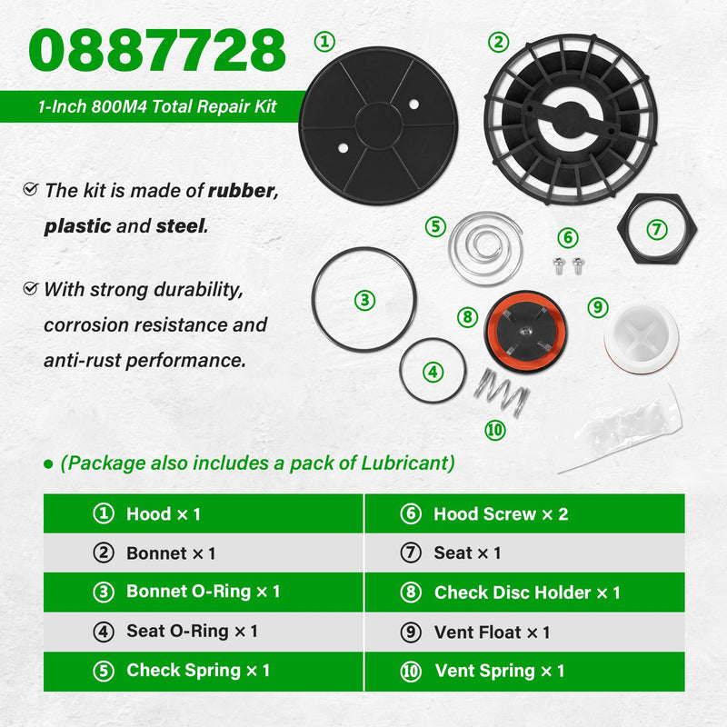0887728 Repair Kit Replacement for Watts 1 in 800M4 Total Repair Kit 800M4 FR