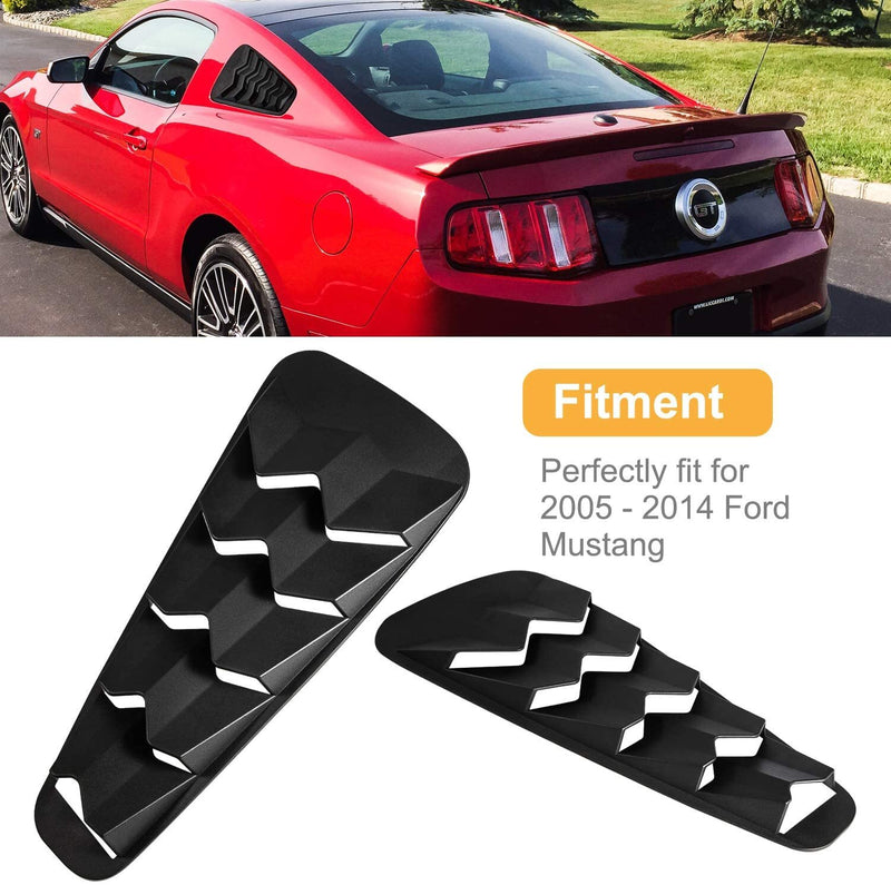 2Pcs Set Quarter Side Window Louvers Sun Shade Cover for Ford Mustang 2005-2014