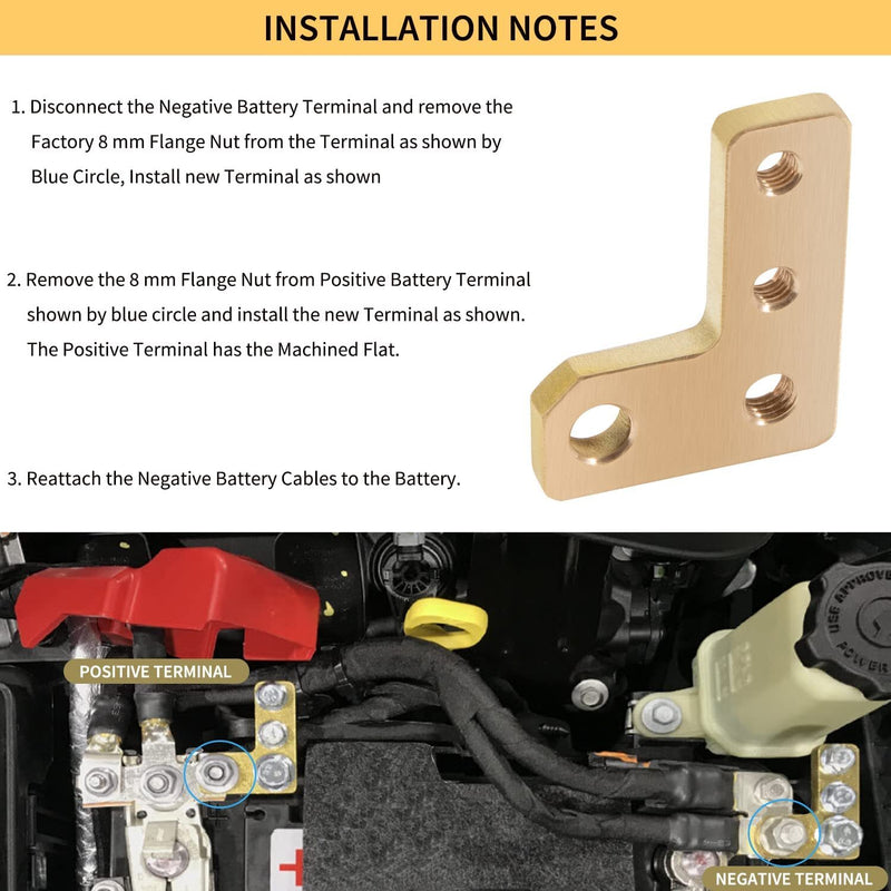 Extreme Duty Battery Terminals for Jeep 2018-2022 Wrangler JL Gladiator JT