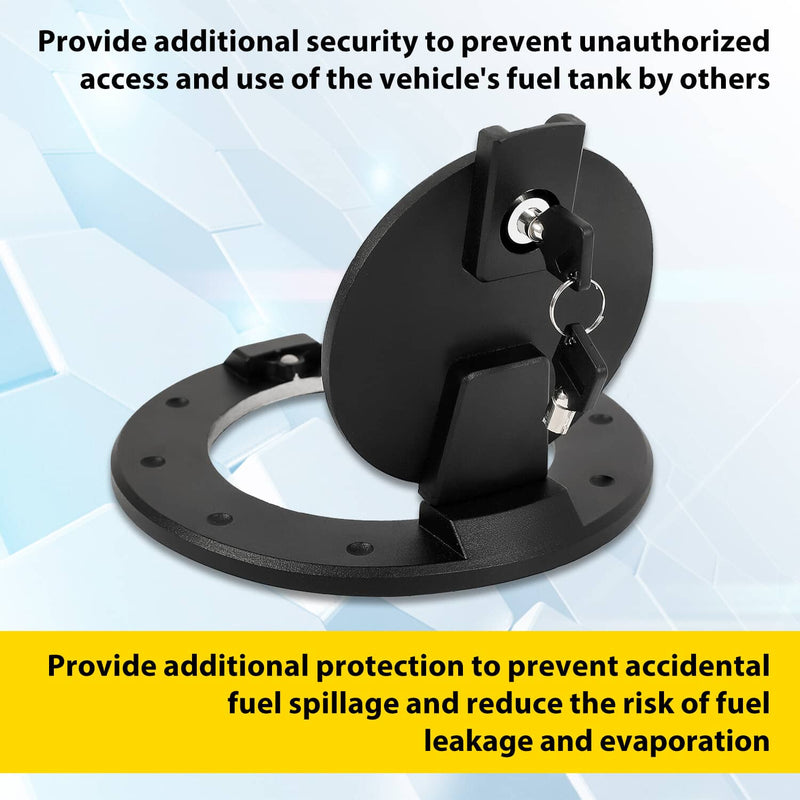 DURAFORCE Locking Fuel Door Gas Tank Cap Cover Aluminum Black For Hummer H2 2003-2009