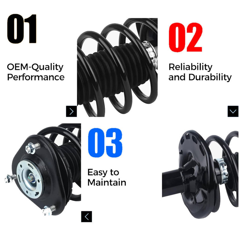 Set Front Complete Struts Shocks Coil Springs for 2010-2015 Toyota Prius 1.8L