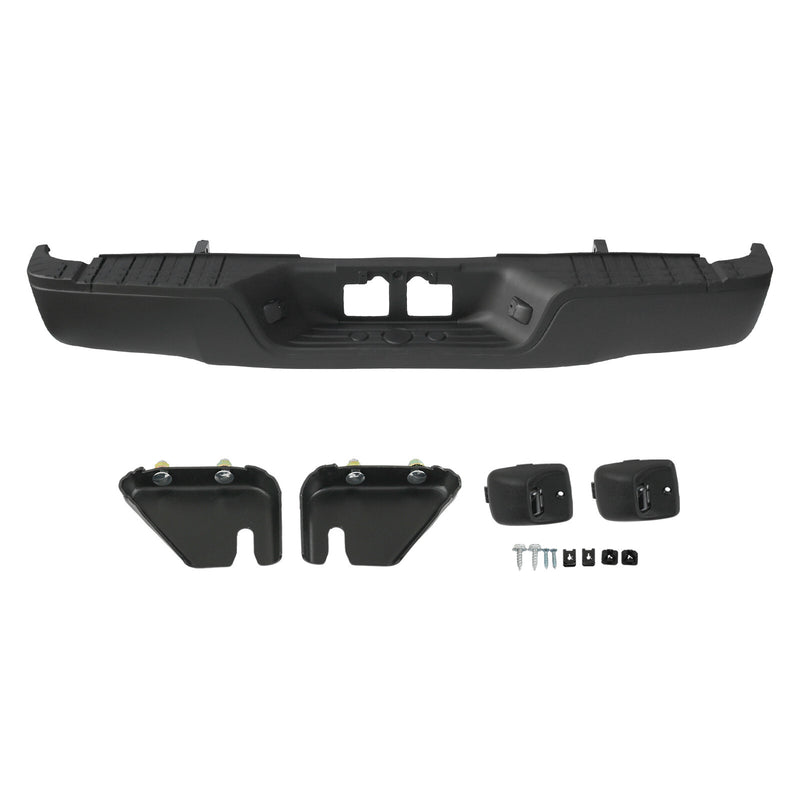 Steel Rear Step Bumper Assembly for 2007-2013 Toyota Tundra No Park Holes Black
