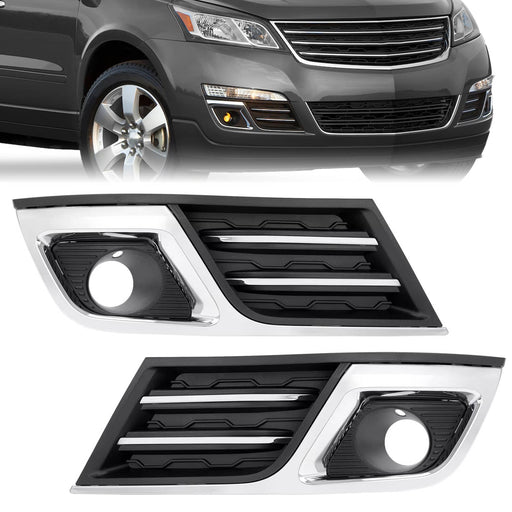DURAFORCE GM1039150 Fog Light Bezel Trim Covers for Chevrolet Traverse 2013-2017 Pair