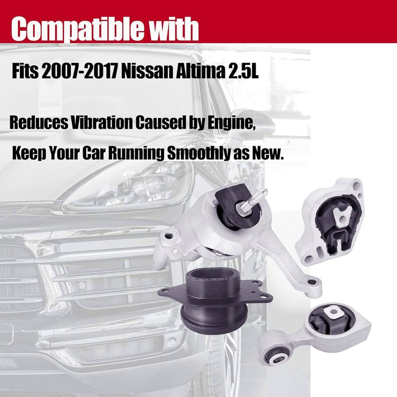 Engine Motor Transmission Mount Kit for Nissan Altima 07-15 L4 2.5L Auto CVT