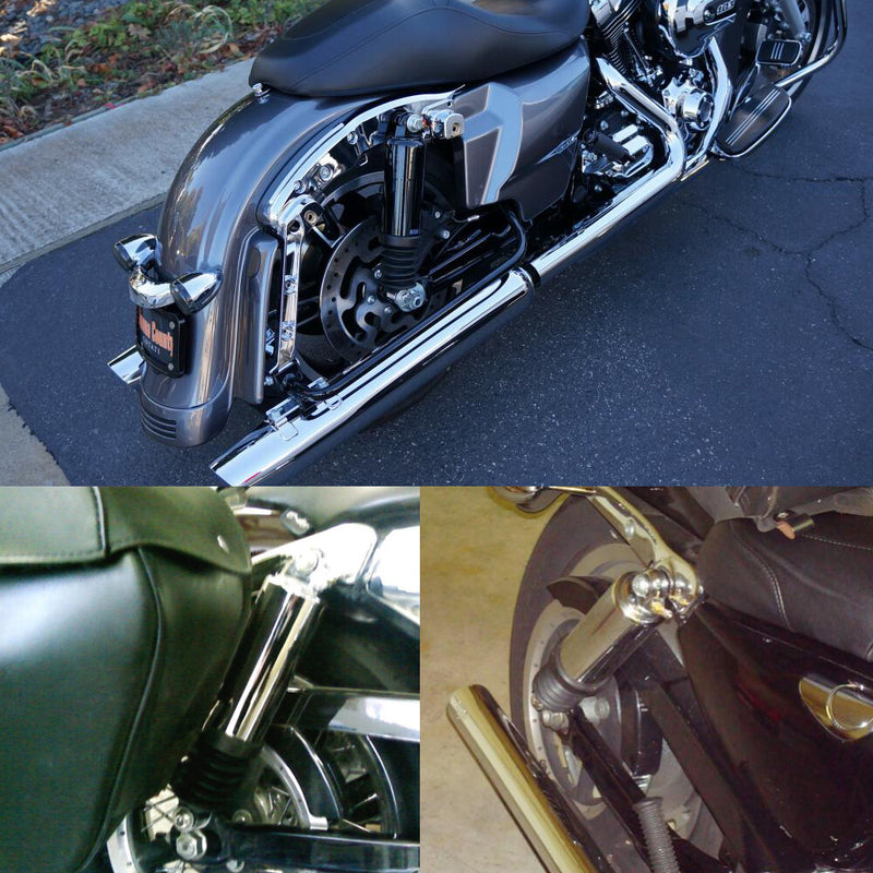 Road King FLHR Chrome Lowering 12" Air Shocks for Harley 1980-2017