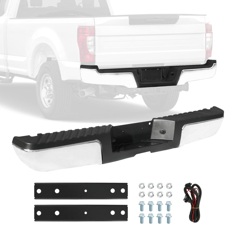 Rear Step Bumper Chrome without Sensor Holes for Ford F250 Super Duty 2008-2016