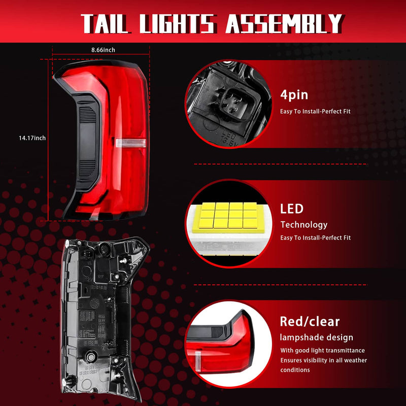 81560AK050 LED Tail Light Brake Lamp Left Driver for Toyota Tacoma 2024 2025