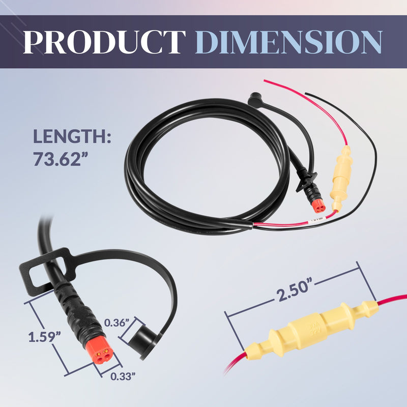 010-11678-10 Echo Series Power Cable 6 ft 4-Pin Replacement for Garmin