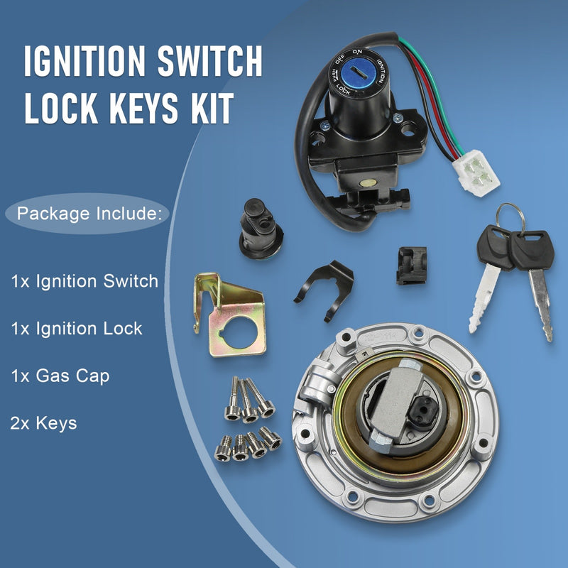 Ignition Switch Lock Fuel Gas Cap Cover Set for Honda CBR250R W/ Keys