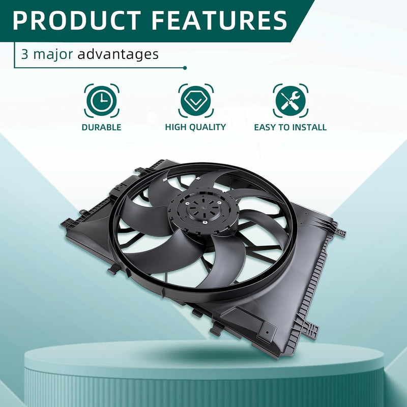 Radiator Cooling Fan for Mercedes-Benz C250 C300 C350 C63 AMG GLK350 2010-2014