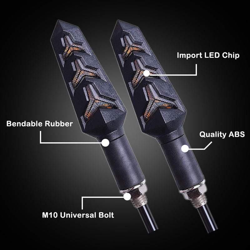 4pcs Universal LED Amber Turn Signal Blinker Light Indicators for Motorcycle Bik