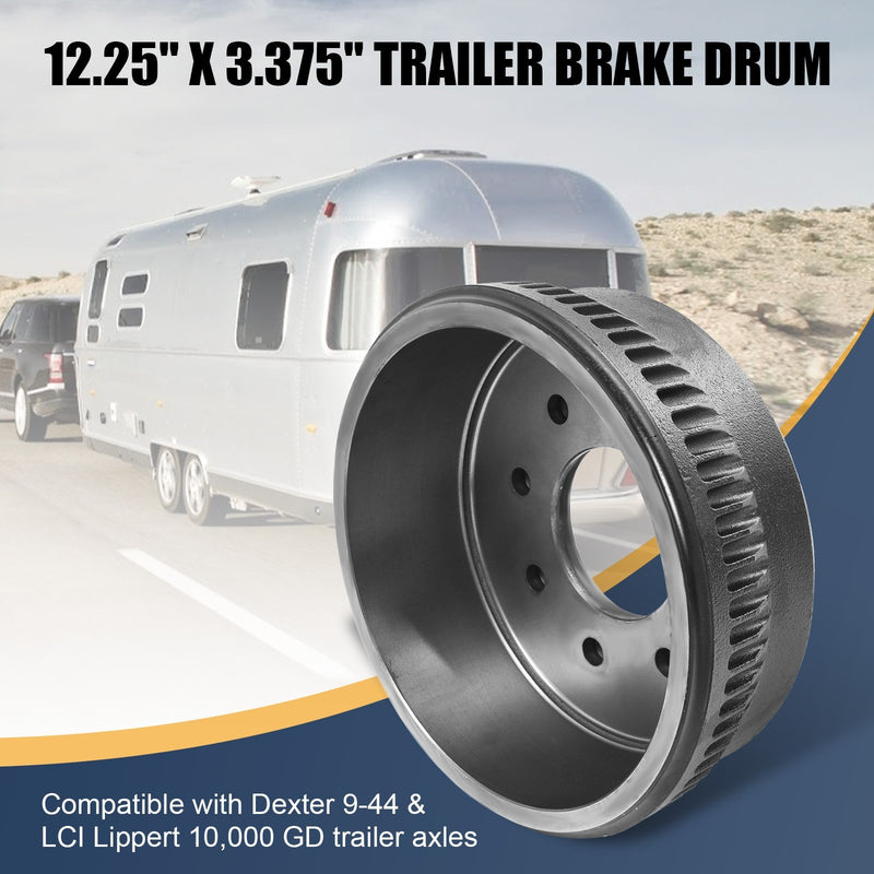 10,000 GD Brake Drum 12-1/4 x 3-3/8 for Dexter 9-44 LCI Lippert Trailer Axle