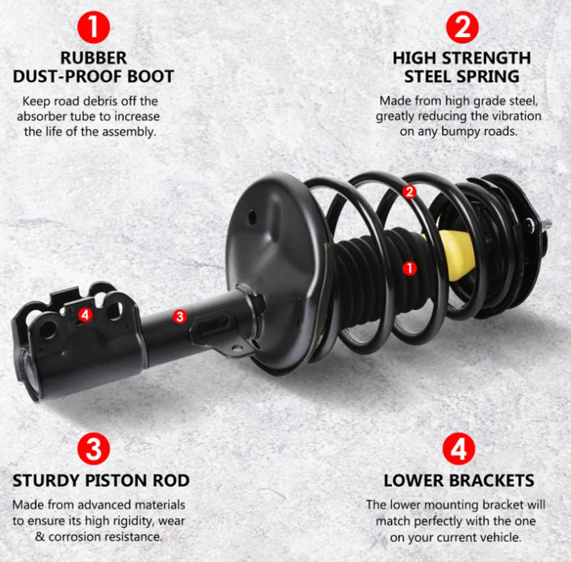 4x Front Rear Shock Struts Assembly w/Coil Spring for Toyota Camry 2007-2011