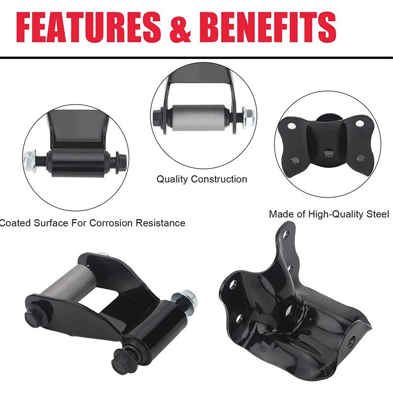 Rear Leaf Spring Hanger Bracket Shackle Set for Ford Ranger Mazda 2Pcs