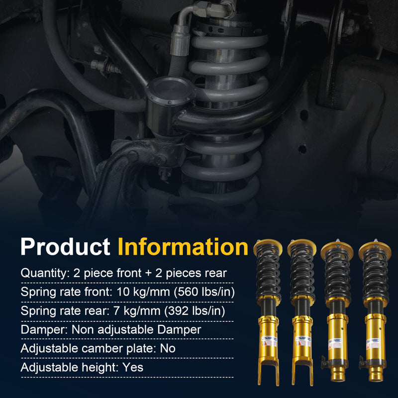Gold Coilovers Suspension Lowering Kit for Honda Accord 2008-2012 JDMSPEED
