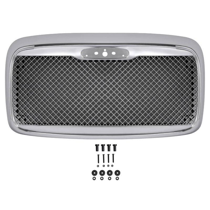 DURAFORCE Front Grille With Bug Screen Chrome Mesh Style for Freightliner Columbia 00-12