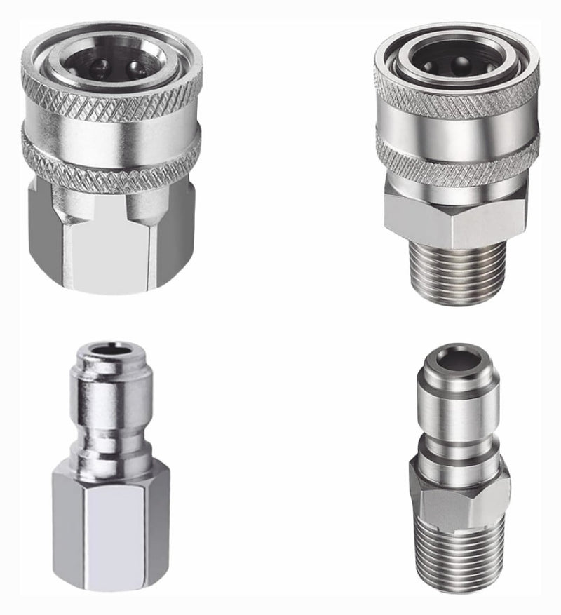 5000PSI Pressure Washer Quick Connect Fitting Stainless Steel 3/8 Inch Hose Adap