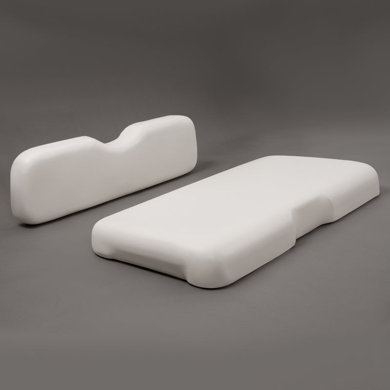 White Front Seat Bottom Cushion Backrest for EZGO RXV 2008-Up Golf Cart