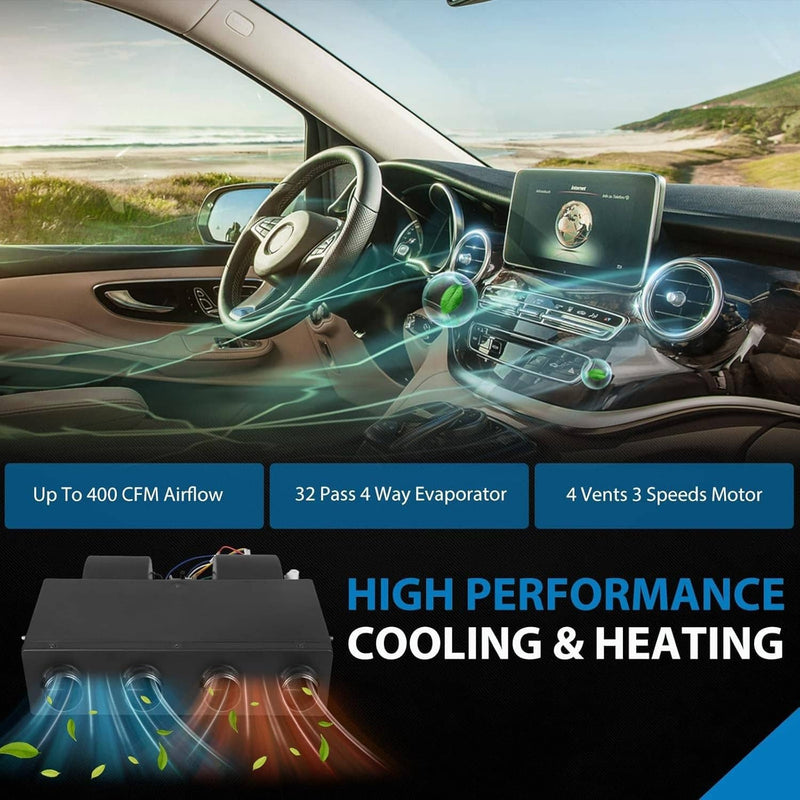 12V Electric Cool Heat Universal Underdash Air Conditioner for Car Auto A/C 63A