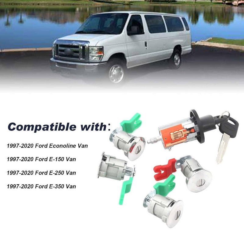 Ignition and Door Lock Cylinder Keyed Alike for Ford Econoline E150 E250 E350 Va