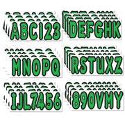 DURAFORCE 3" Marine Boat Sticker Decal A-Z Letters 0-9 Numbers Green 4 Sets