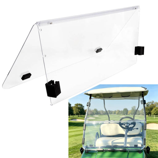 DURAFORCE For Club Car DS 2000.5-Up Golf Cart Folding Polycarbonate Clear Windshield