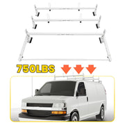 DURAFORCE 750 Lbs Roof Ladder Rack Cargo Roller for Chevy Express/Savana 2500/3500 96-23