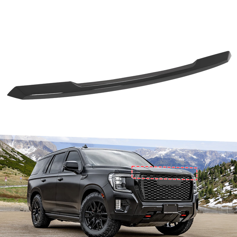 Front Upper Hood Molding Trim Gloss Black for GMC Yukon Yukon XL Denali 21-24