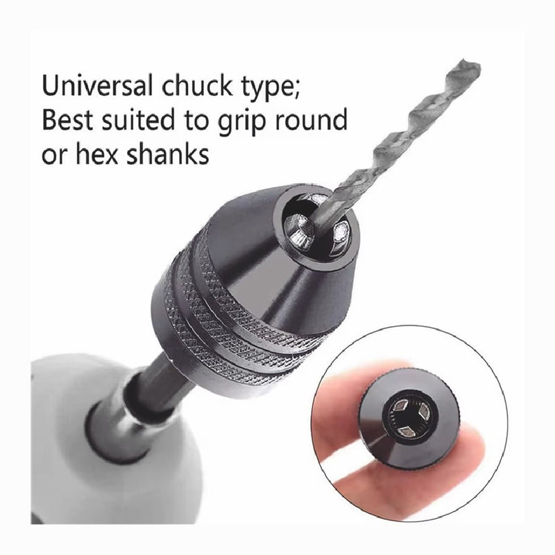 4Pcs 1/4 Hex Shank Keyless Drill Chuck Adapter Bit Change Converter Driver Black
