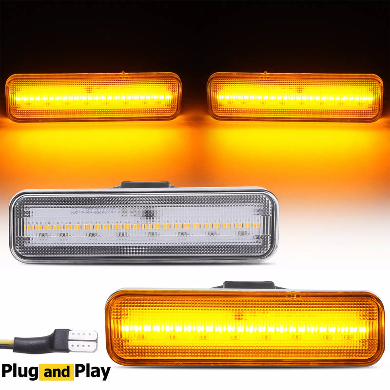 Yellow LED Front Side Marker Lights for El Camino Caballero Malibu 78-87 2 Pcs