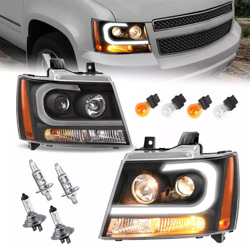 DURAFORCE LED DRL Headlights Assembly for Chevy Tahoe Suburban Avalanche 2007-2014